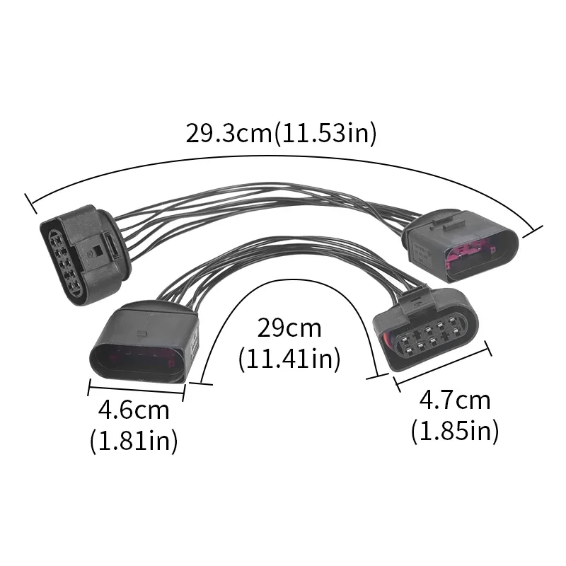2PCS 14 to 10 Pin Xenon HID Headlight Connector Adapter Car Xenon HID Headlight Connector Adapter For VW Jetta 2015 1J0973737