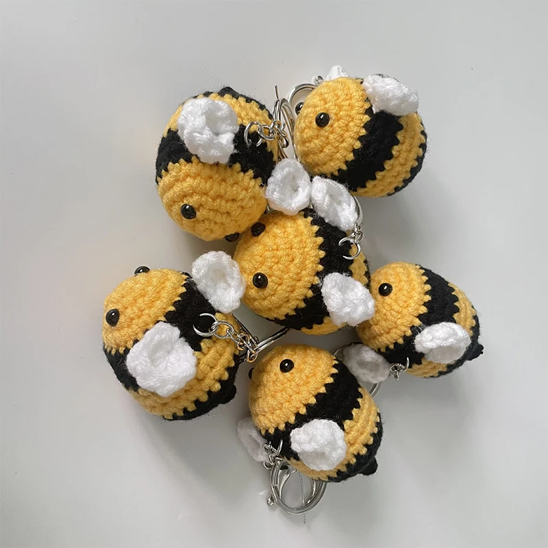 Novelty Cute Knitting Bee Keychain Little Bees Keychain Pendant Keyring Keyholder Party Jewelry Gifts