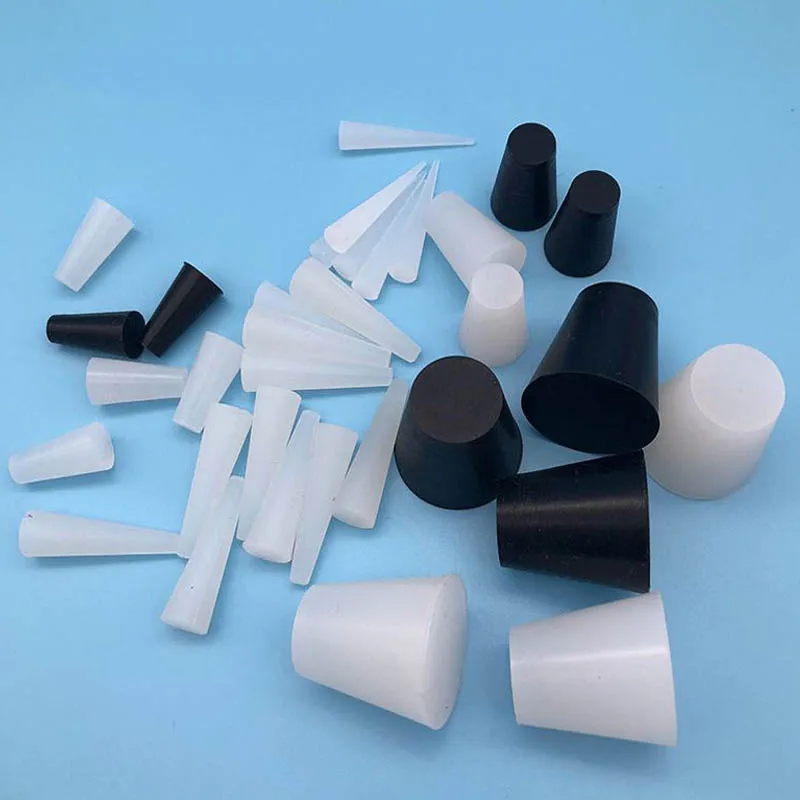 

Conical Rubber Stopper Silicone Plug Transparent/Black Sealing Tapered For Electroplating Paint High Temperature Resistant