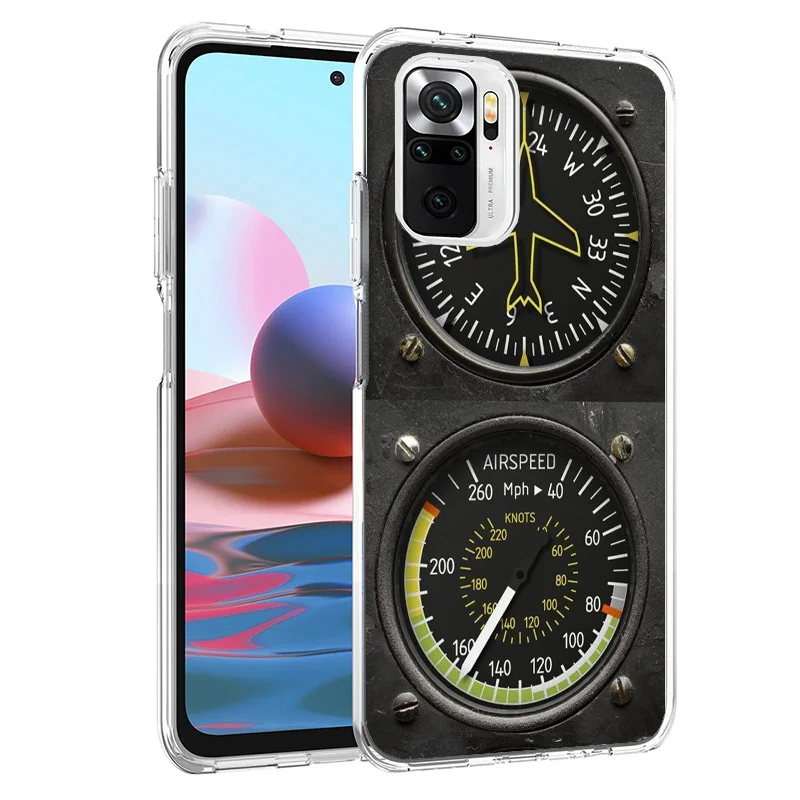 Aviation Aeroplane Helicopter Cockpit Instrument Phone Case For Xiaomi Redmi 12 12C 9 9A 9C 9T 10 10A 10C 8 8A 7 7A 6 6A K40 K20