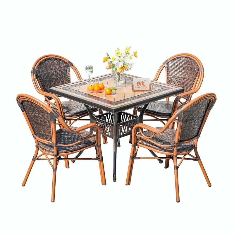 

Outdoor tables and chairs Cast aluminum casual simple outdoor balcony tables and chairs