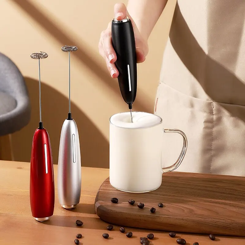 Handheld Milk Frother, Battery Operated Electric Foam Maker and Mixer for Drinks ,Drink Mixer for Coffee, Mini Foamer for Cappuc