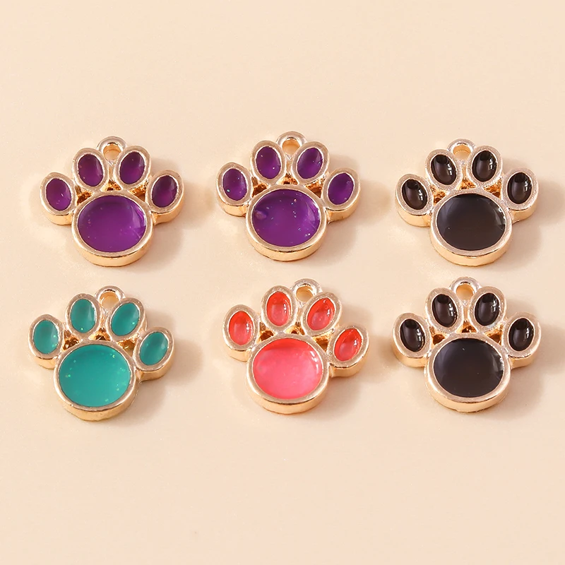 20 Stück Cartoon-Tier-Hunde-Anhänger, Emaille-Pfotenabdruck-Charms für Schmuckherstellung, Ohrringe, Halsketten, Armbänder, DIY-Geschenke – Detail 23