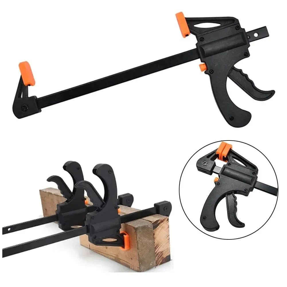 Grampo Rápido de Madeira de 4 Polegadas, Ferramenta F Clamp para Fixação de Tábuas de Madeira, Conjunto de Ferramentas Manuais para Carpintaria
