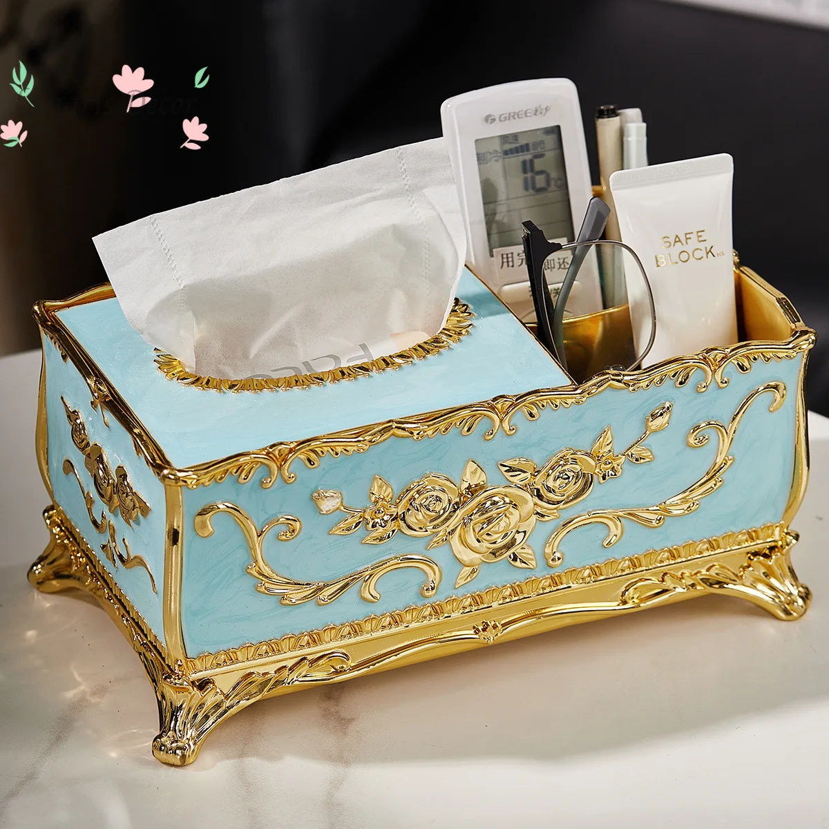 Multifunctional tissue box, creative living room pumping carton, desktop remote control storage box napkin