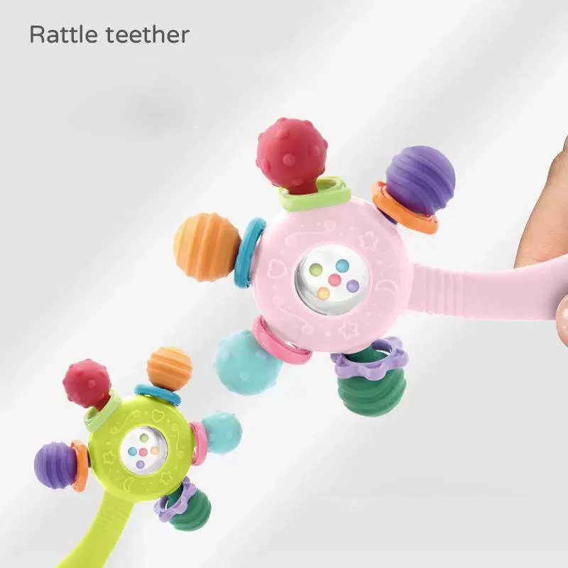 Baby Toys 0 6 12 Months Sensory Baby Rattle Teether Balls Toy Development Educational Toys Soft Teething Rattle Games For Kids