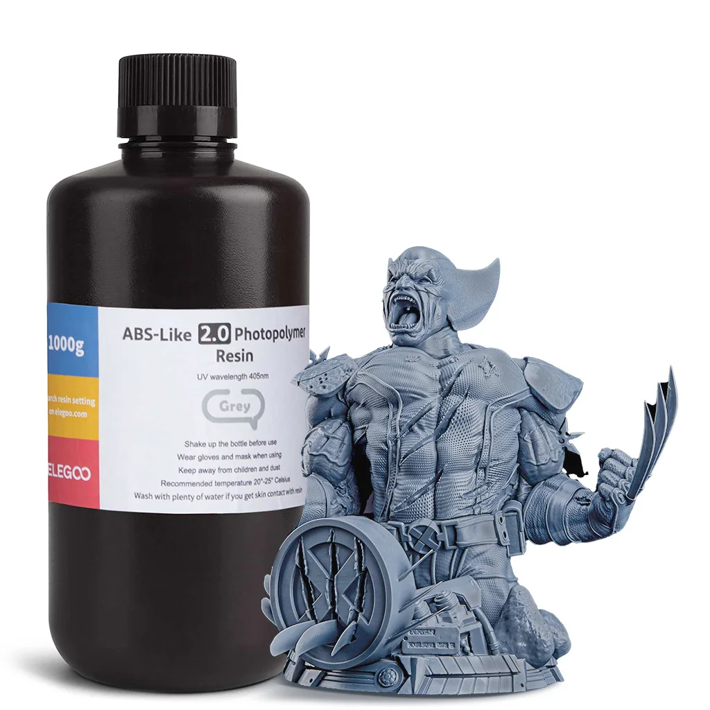 ELEGOO ABS-Like Resin 1KG 3D Printer Resin 405nm LCD UV Curing Resin With High Precision and Higher Tenacity for LCD 3D Printing