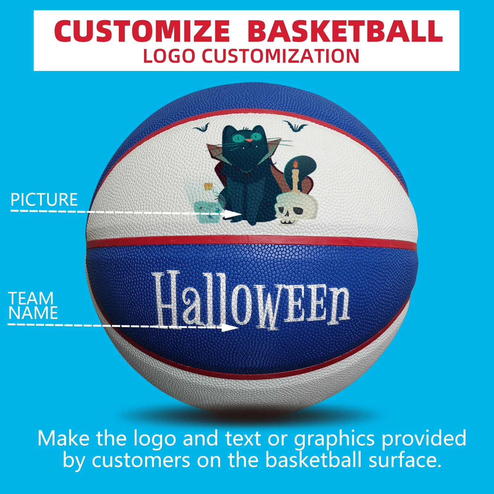 Customized Basketball Size 7 6 5 PU Leather Wear-Resistant Game Training Standard Ball Men's And Women's Team Balls Custom Balls
