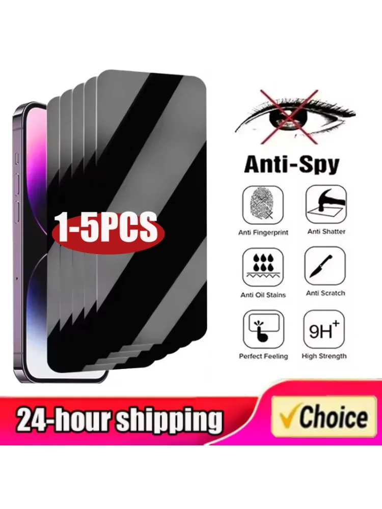 1-5 STKS Anti-spion Glas voor IPhone 15 14 13 12 11 16 Pro Max Volledige Cover Privacy Screen Protector Voor iPhone 13 14 15 17 Glas - afbeelding 2