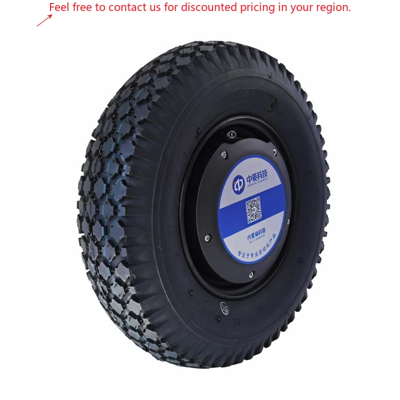 

Robot Wheel Low Noise Low Speed 16inch 48V 800W 20N.m 150RPM IP65 200kg Load DC Robot Wheel Hub Servo Motor With 4096 Encoder