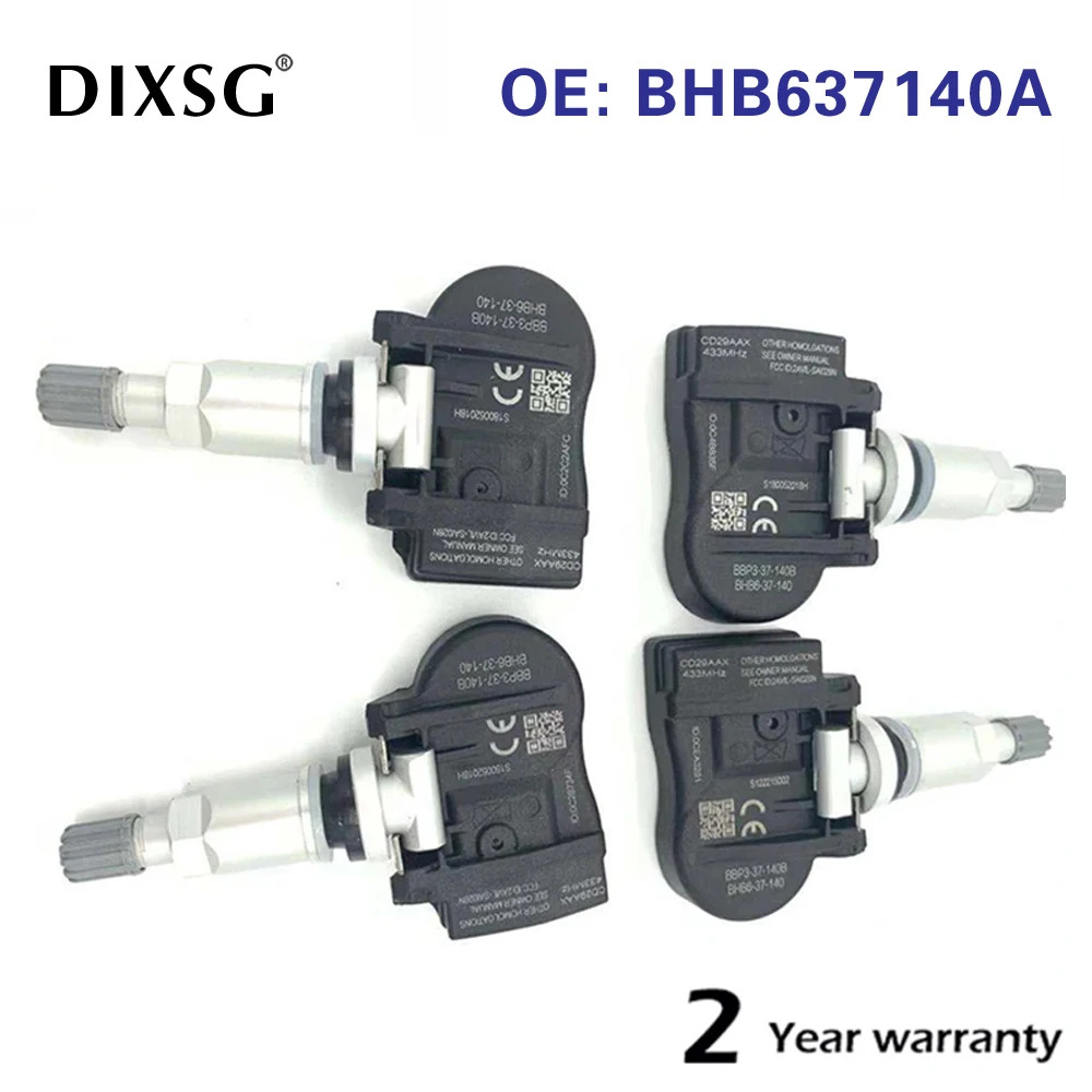 4ชิ้นเซ็นเซอร์ตรวจวัดความดันยาง TPMS BHB6-37140A BHB637140A 433MHz TPMS สำหรับ MAZDA 2 3 5 6 CX-5 CX-6 CX5 CX6 CX-9 CX-7 MX-5 CX9