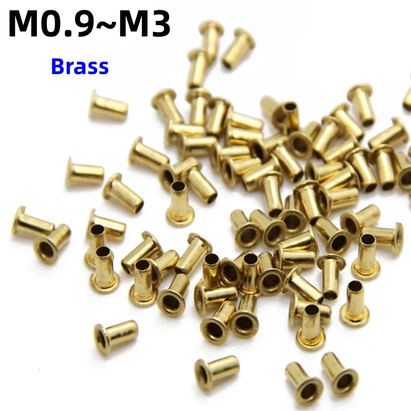 Brass Metal Eyelets Hollow Rivet Nut M1.3 M1.5 M1.7~m3 Copper Hollow Rivet Circuit Board Pcb Vias Nails Gb876 Tubular Rivets