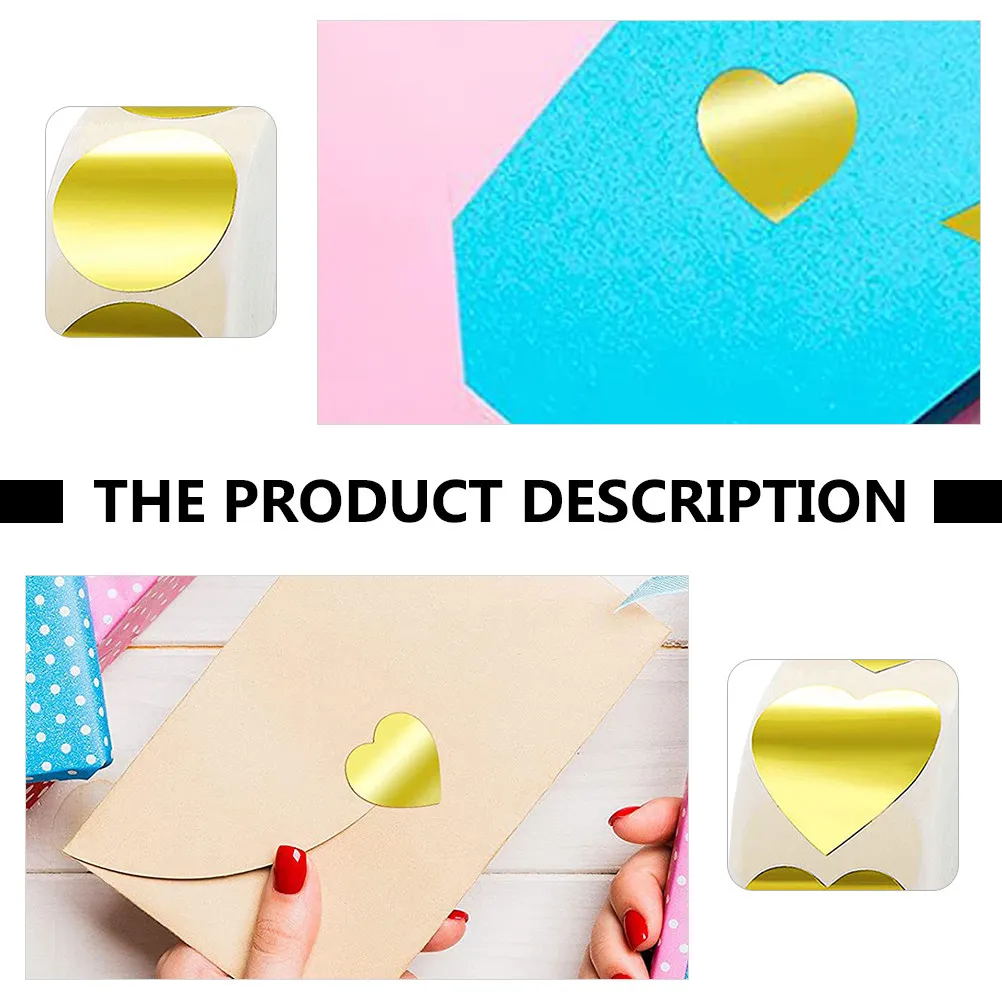 2 Rolls Heart Round Sealing Stickers Easy Peel Stick Remove Adhesive Label Stickers for Bread Bags Gift Wrapping Notes