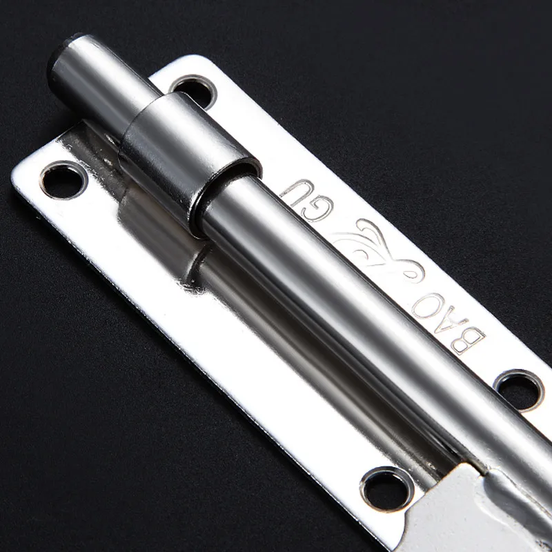 باب من الفولاذ المقاوم للصدأ قفل منزلق الصيد الأمن مزلاج قفل منزلق بوابة المنزل سلامة الأجهزة الباب البراغي 4 حجم اختياري #4