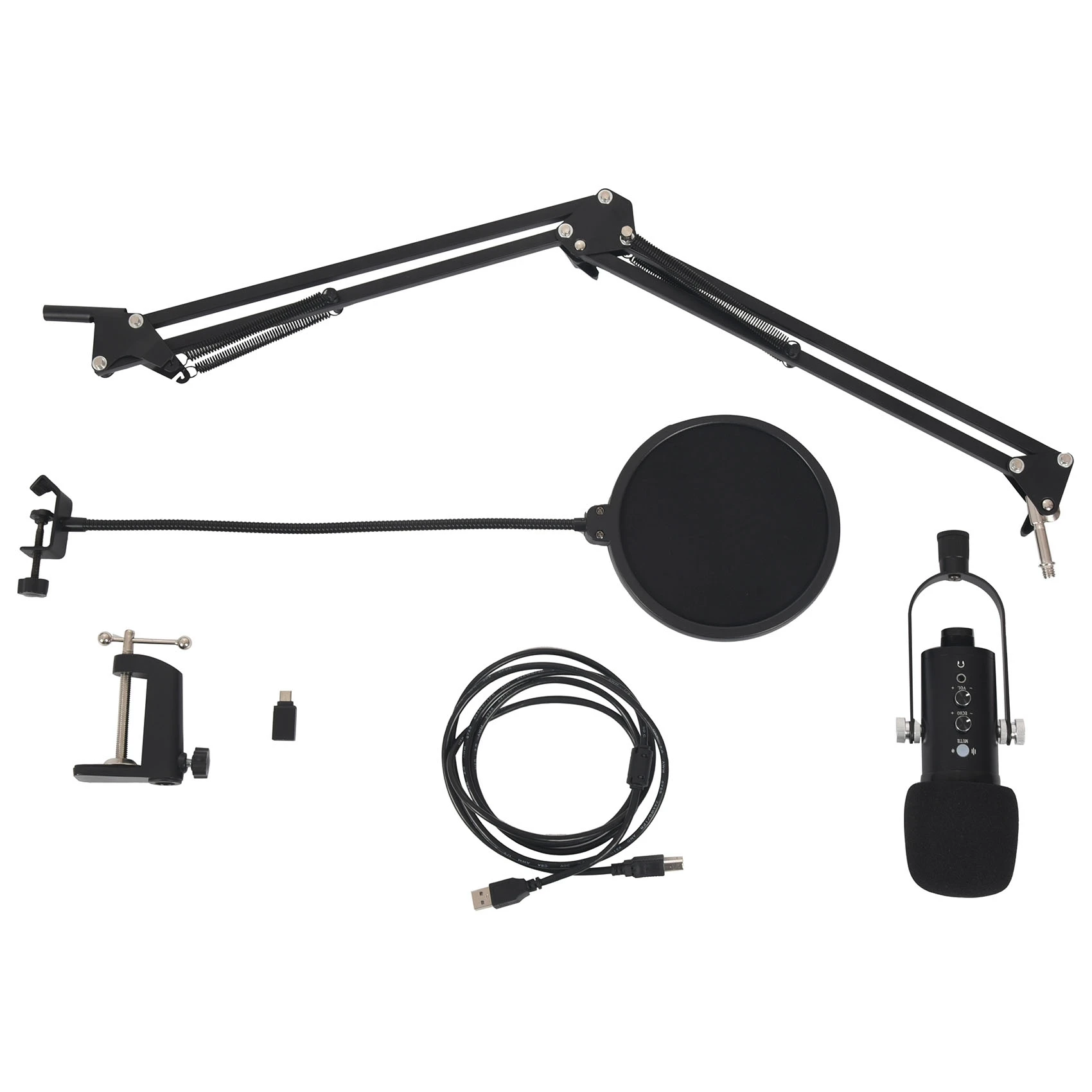 USB Microphone,Condenser Recording Microphone with Mute and Echo for Laptop Pc Mac Phone Studio Recording, Broadcast