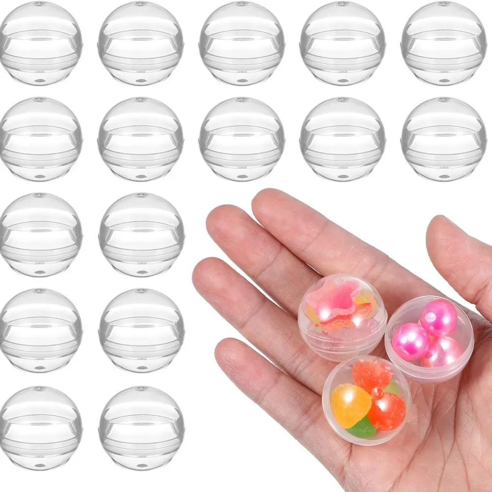 200pcs Clear Plastic Round Empty Capsules 1.1 inch / 2.8cm for Vending Machines Claw Machines Party Favors Decoration