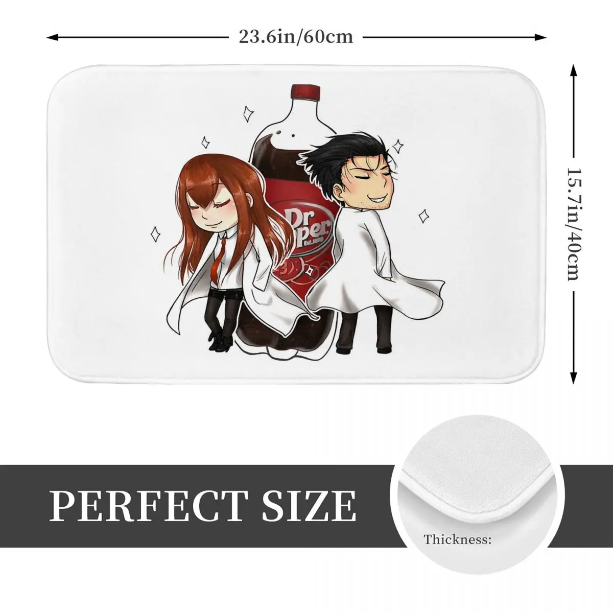 Steins Gate Anime Science Adventure Okabe And Kurisu Anti-slip Doormat Floor Mat Carpet Rug for Kitchen Entrance Footpad Mats