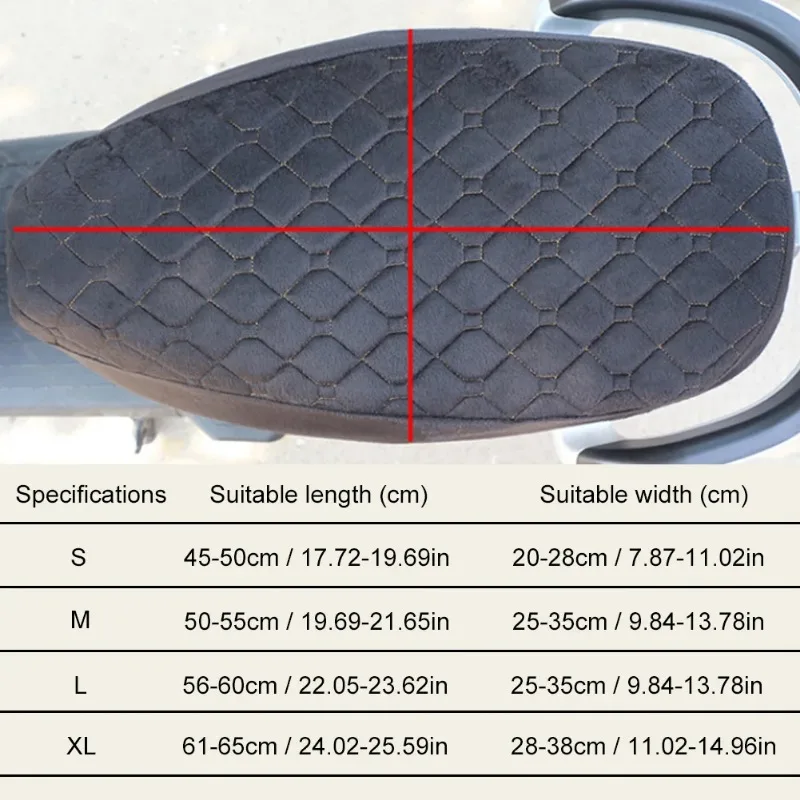 유니버설 오토바이 시트 커버 따뜻한 양털 겨울 시트 쿠션, 전기 스쿠터 시트 보호대 커버, 오토바이 부품, 1 개