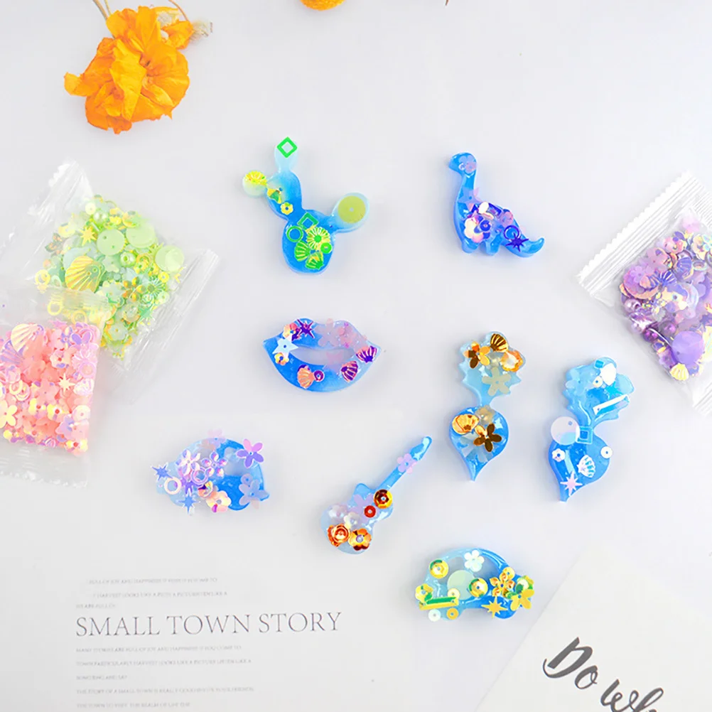 9 Uds. De materiales brillantes para pegatinas para uñas, suministros para decoración de uñas Diy, pegatinas para manicura, herramientas artesanales de perlas con lentejuelas