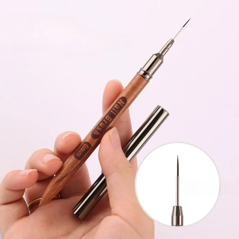 Nail Art Line Brush Set Outline Brushes, Art Design Brushes for Long Lines Detailed Painting Round Metal French Manicure Tools