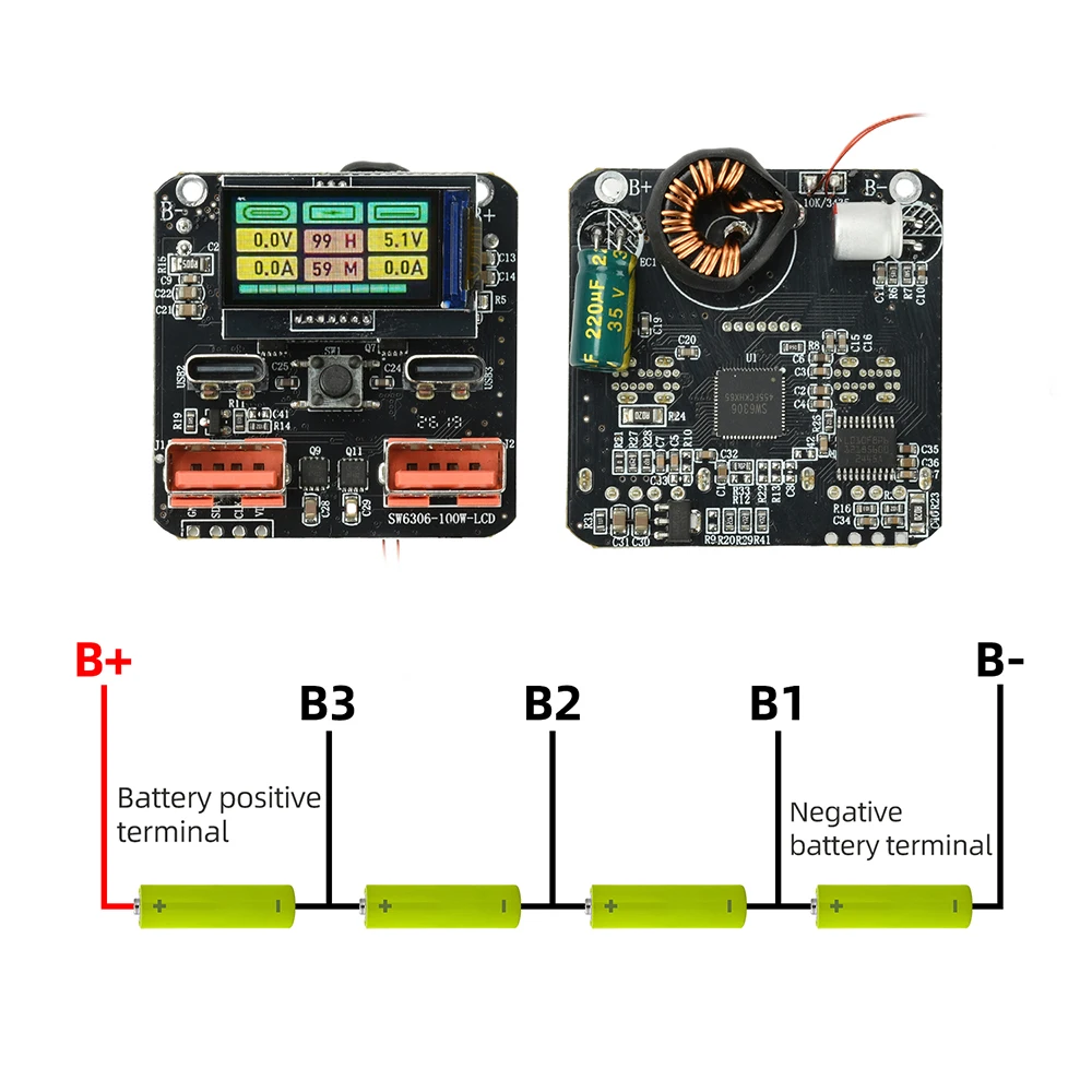 4S PD 100W SW6306 Schnelllade-Modul 20V 5A /3,25A Integriertes Lade-/Entlade-Buck-Boost-Modul – Detail 11