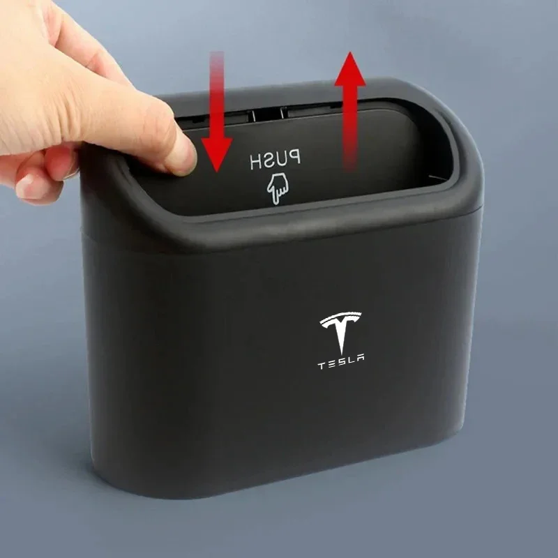 

Car trash can hanging garbage bin storage box plastic molded square trash can For Tesla Cybertruck Model 3 Model Y