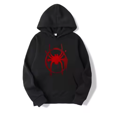 plus size tops funny hoodies men clothes new black hoodies mens Miles Morales Spider Symbol hoodies 2024