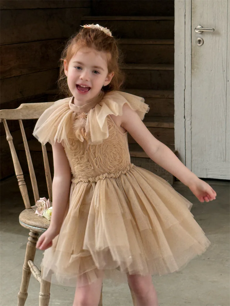 

Новое летнее платье-туту для девочек с цветочным принтом, модное праздничное платье принцессы для детей 2-6 лет