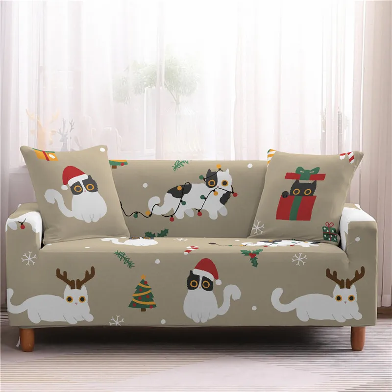 Christmas Series Sofa Cover Elastic All Inclusive Comfortable Dustproof Wrinkle Resistant Multi-person Sofa Universal