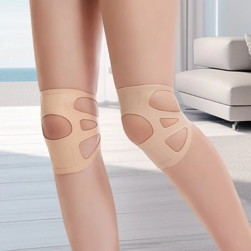 1 Pair Silicone Knee Pads Brace Women's Ultra-Thin Invisible Silicone Knee Brace with Patella Support for Sports Knee Injury