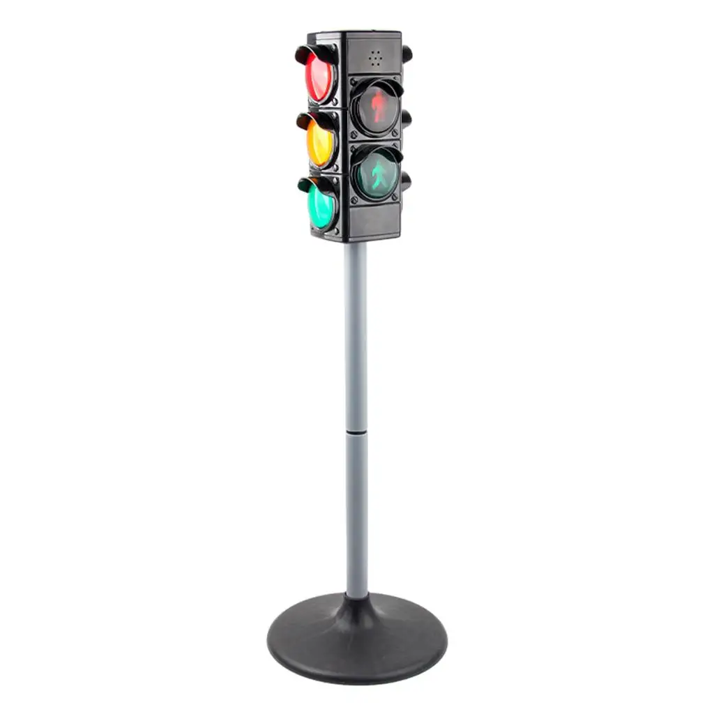 Simulation Traffic Light with Sound for Kids Early Education Toy 4 Sides Display Red Green Yellow Light ABS Plastic