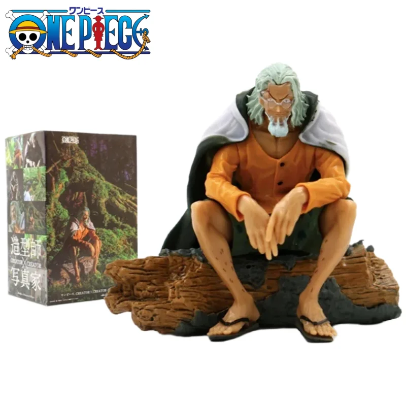 12CM Anime Figurine One Piece Silvers Rayleigh Figure Luffy Master Rayleigh Action Figure Painted Collection Model Doll Toy Gift