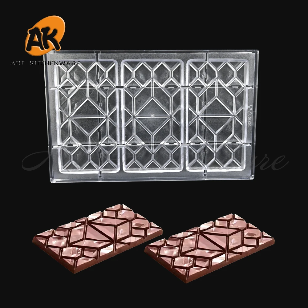 Chocolate Mould Polycarbonate Candy Chocolate Bar Molds Acrylic Bonbons Confectionery Kitchen Baking Pastry Bakeware Tools