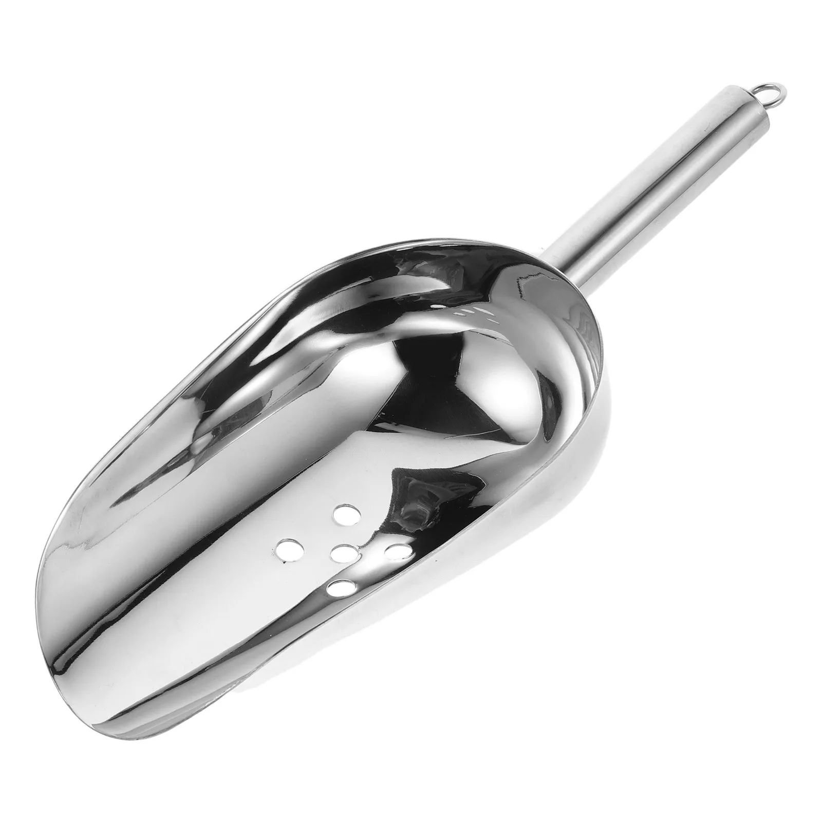 

Stainless Steel Ice Scoop with Slotted Design for Freezer Bin Ice Food Scooping Popcorn Flour Protein Powder
