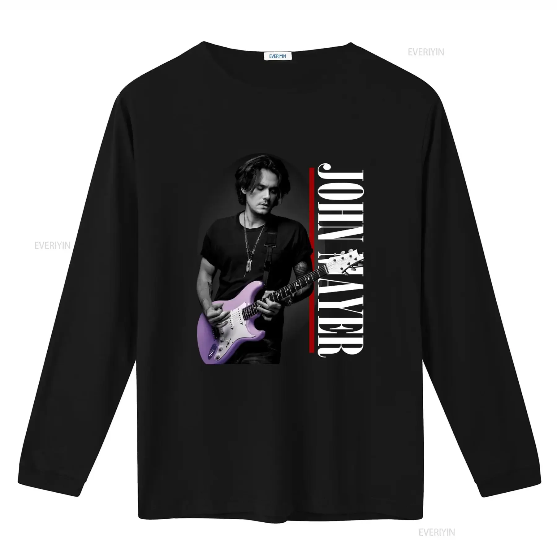 Vintage John Mayer Black Cotton  T Shirt Musician Guitar Print S 234XL F2353 vintage Washed Stylish homme streetwear Stretched