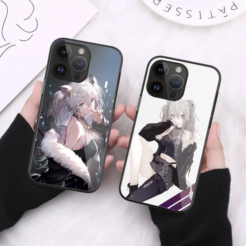 Shishiro Botan Phone Case For iPhone 16 Pro Max 15 14 13 12 Mini 11 XR XS 8 7 Plus Black Art Glass Cases