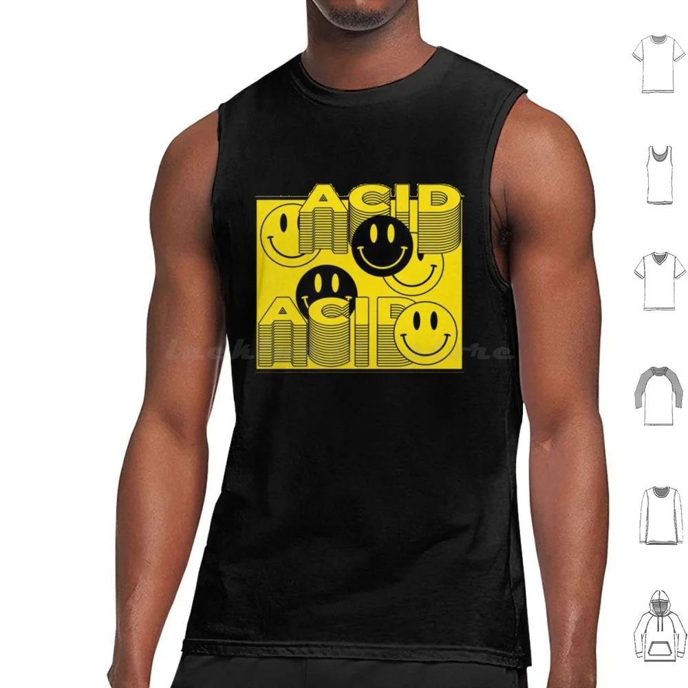 Acid House Essential Tank Tops Print Cotton Aphex Twin Music Electronic Techno Electronic Music Idm Rave Industrial Dance