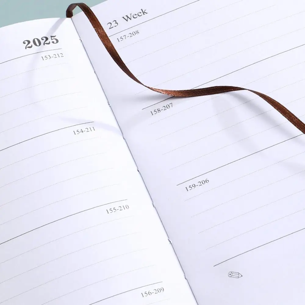 Bling 2025 Schedule Planner Notepad Colorful English Efficiency Plan Notebook 12 Months Taking Notes A5 Leather Calendar