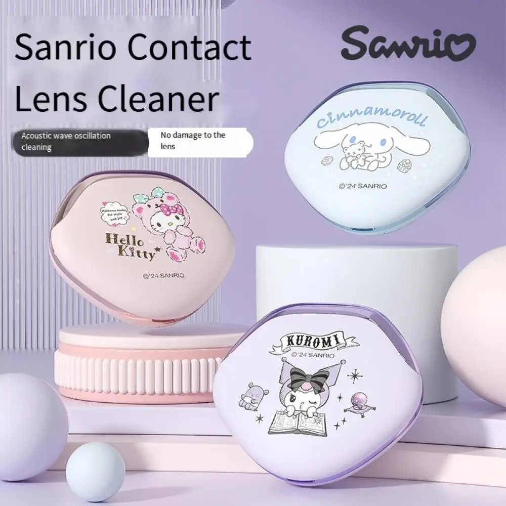 

Sanrio Hello Kitty Ultrasonic Contact Lens Automatic Cleaner Cute Kuromi Outdoor Portable Charging Cleaning Box Festival Gift