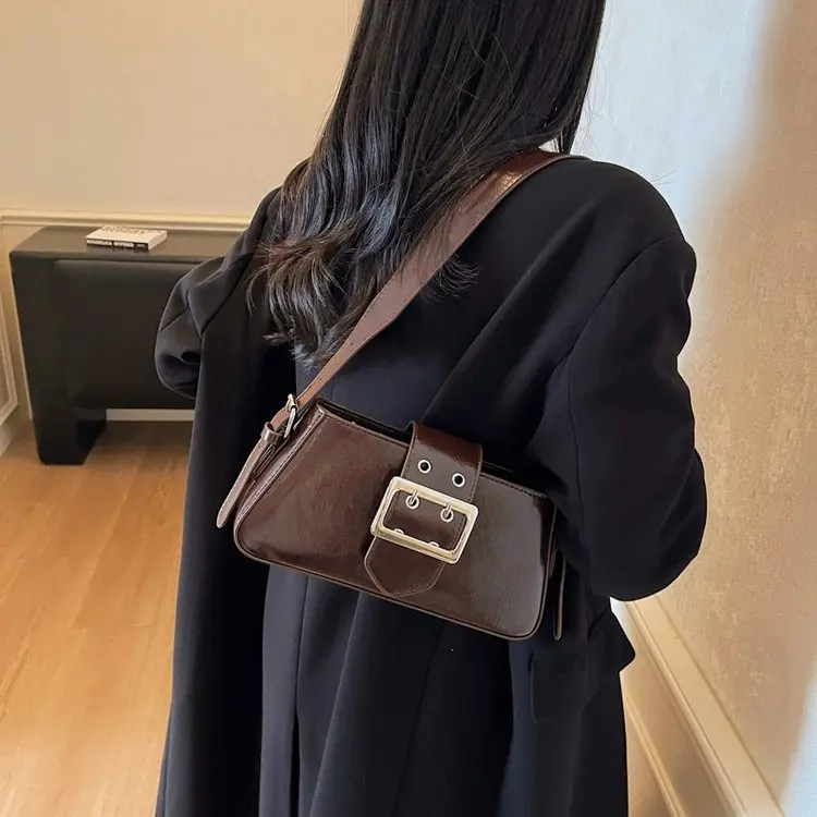 

Новая модная женская сумка 2026 года: высококачественная, простая, портативная, на плечо, в стиле ретро, нишевая, универсальная, подмышечная