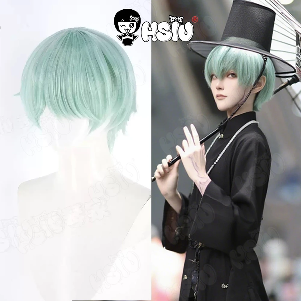 

Saja Boys Cosplay Wig HSIU 30CM mint green short hair Synthetic Wig+Wig cap Anime K-Pop Demon Hunters Saja Boys Cosplay