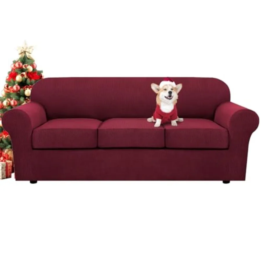 

Комплект из 4 эластичных чехлов для 3-местного дивана, чехлы для мебели в гостиную, улучшенные универсальные чехлы-накидки