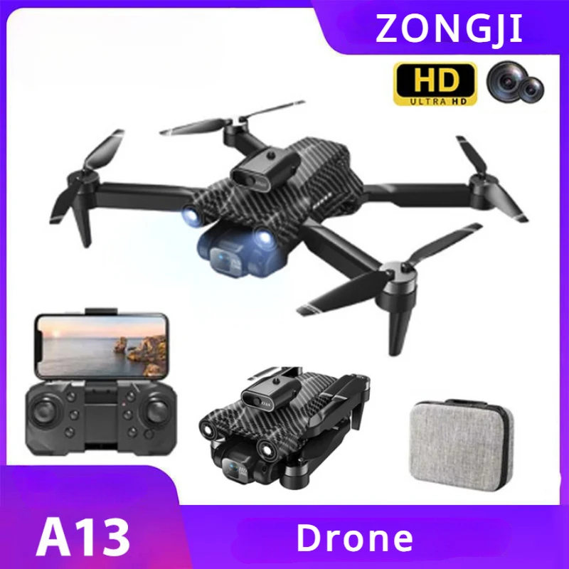 A13 Drone Dual Camera Mini HD Aerial Photography Intelligent Obstacle Avoidance Foldable Quadcopter Remote Control Toys Drone