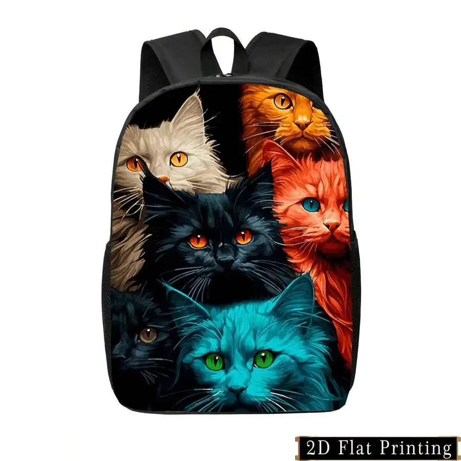 

Stylish Cat Print Backpack For Adults, Lightweight Large Capacity Daily Commute Bag