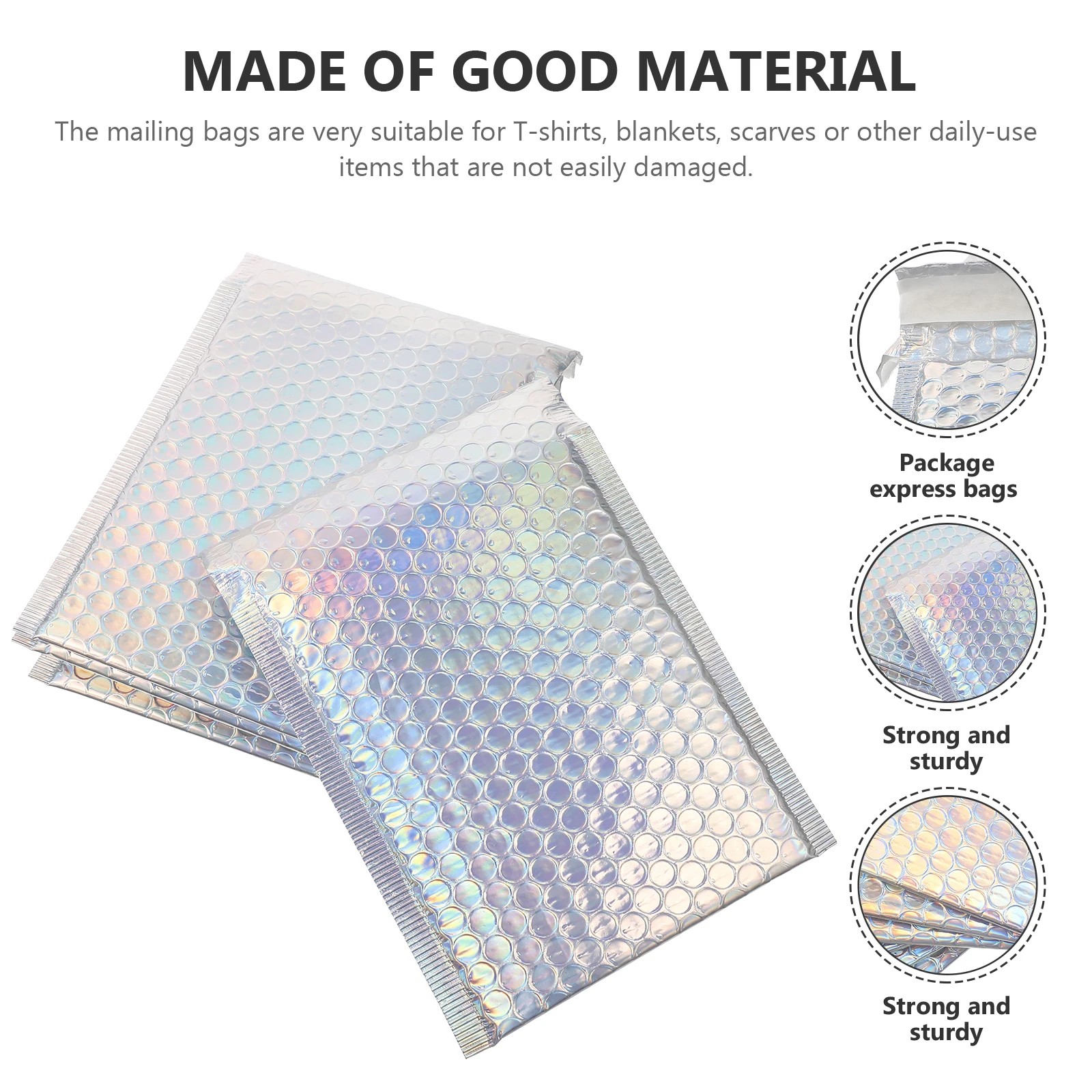 

16Pcs Durable Adhesive Sealing Shipping Bags Aluminum Coated Bubble Mailers For TShirts Blankets Scarves Mailing Pouches