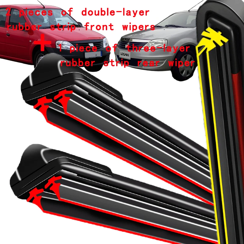 

For Dacia Renault Logan MK1 MCV 2004-2012 2005 Wiper Front & Rear Wiper Blades Windshield Windscreen Window Brushes 20"+20"+14"