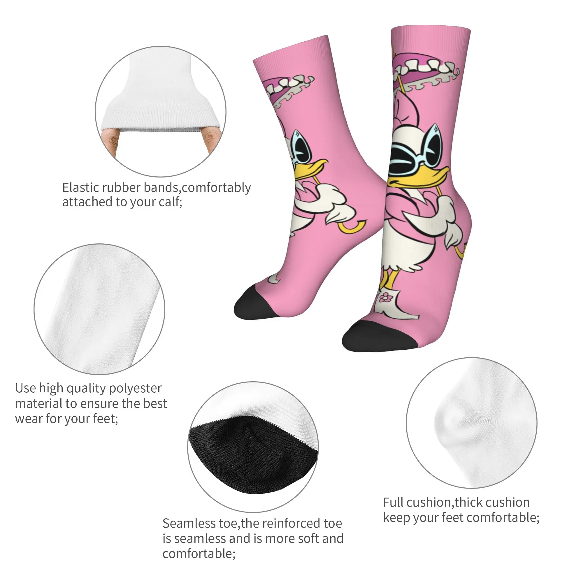 Invierno cálido Hip-hop mujeres hombres lindo Daisy Duck Donald calcetines transpirables calcetines de baloncesto