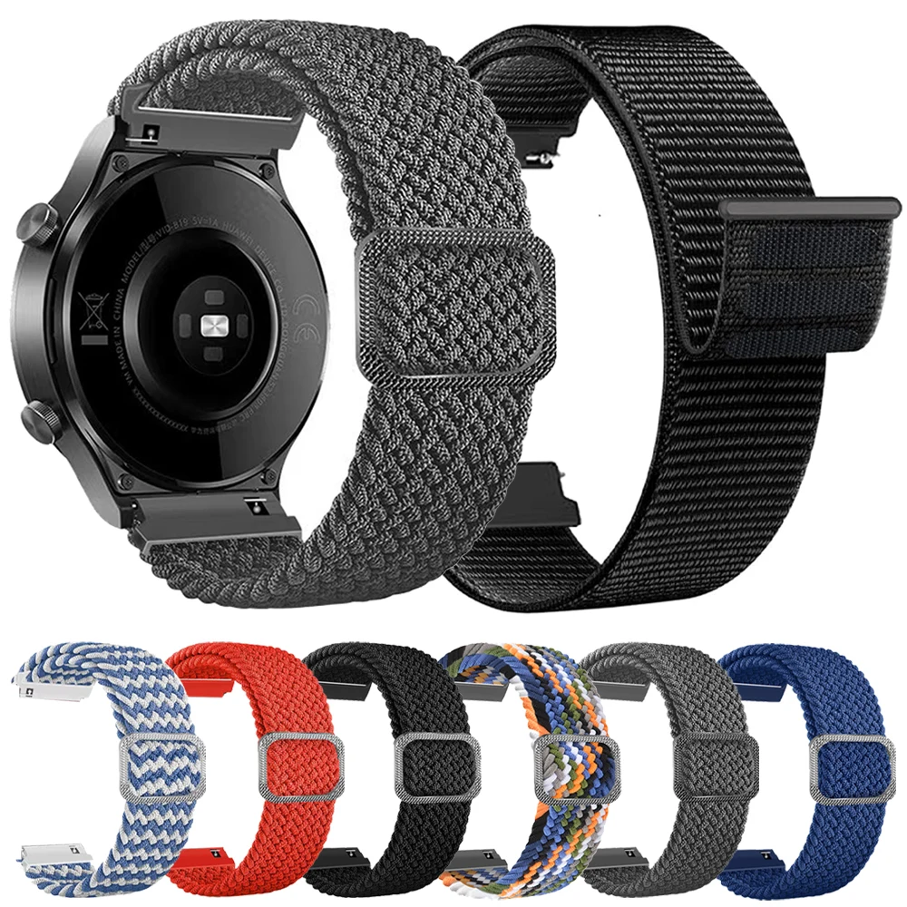 20 mm 22 mm Nylon-Schlaufenband für Garmin Forerunner 55 165 265 570 255/Vivoactive 5/Venu 4/3/2 Armbandgürtel Huawei GT 6 5 Pro Band