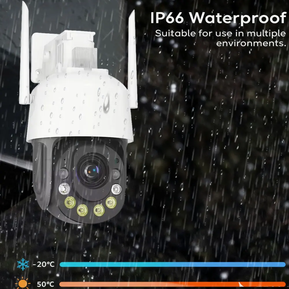  50X Optical Zoom 5MP HD Security Camera Outdoor Waterproof Wifi PTZ IP Camera Color Night Vision CCTV Human Detection ICSEE