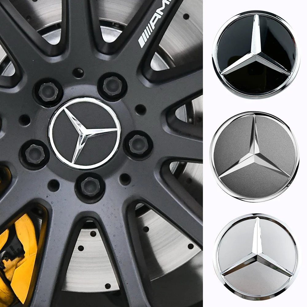 4pcs/set 75mm Car Wheel Center Hub Caps Cover for Mercedes Benz B/C/E/S Class A Class C200L GLC GLK CLA W126 Auto Accessories